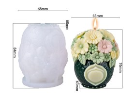 Molde silicona vela florero con escudo 